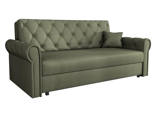 Mirjan24 Sofa Viva Roma IV mit Schlaffunktion, 4 Sitzer Polstersofa mit Bettkasten inkl. Kissen, Schlafsofa, Bettsofa, Sofagarnitur, Farbauswahl, Wohnlandschaft (Kronos 46) von Mirjan24