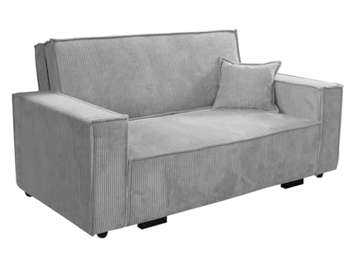 Mirjan24 Sofa Viva Star Cord III mit Schlaffunktion, 3 Sitzer Polstersofa mit Bettkasten inkl. Kissen, Schlafsofa, Bettsofa, Sofagarnitur, Farbauswahl, Wohnlandschaft (Poso 110) von Mirjan24