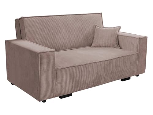 Mirjan24 Sofa Viva Star Cord III mit Schlaffunktion, 3 Sitzer Polstersofa mit Bettkasten inkl. Kissen, Schlafsofa, Bettsofa, Sofagarnitur, Farbauswahl, Wohnlandschaft (Poso 145) von Mirjan24