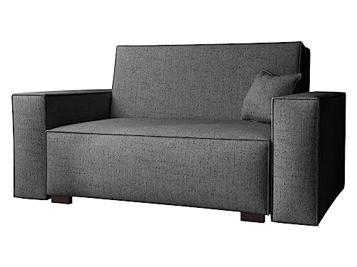 Mirjan24 Sofa Viva Vox II mit Schlaffunktion, 2 Sitzer Polstersofa mit Bettkasten inkl. Kissen, Schlafsofa, Bettsofa, Wohnlandschaft, Farbauswahl, Sofagarnitur (Neve 90) von Mirjan24