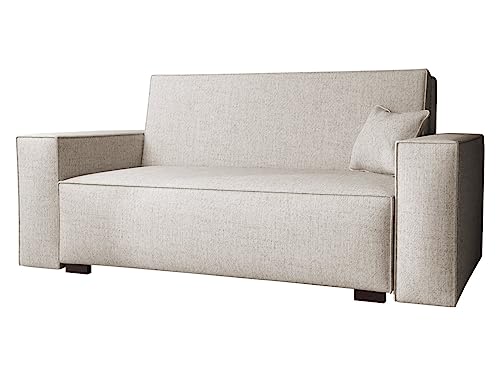 Mirjan24 Sofa Viva Vox III mit Schlaffunktion, 3 Sitzer Polstersofa mit Bettkasten inkl. Kissen, Schlafsofa, Bettsofa, Sofagarnitur, Farbauswahl, Wohnlandschaft (Neve 03) von Mirjan24