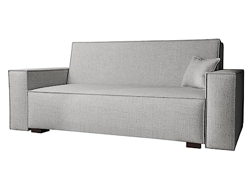 Mirjan24 Sofa Viva Vox IV mit Schlaffunktion, 4 Sitzer Polstersofa mit Bettkasten inkl. Kissen, Schlafsofa, Bettsofa, Sofagarnitur, Farbauswahl, Wohnlandschaft (Neve 80) von Mirjan24