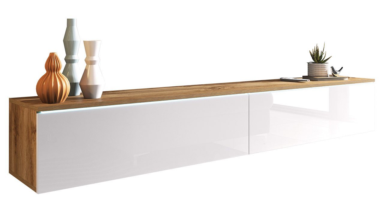 MIRJAN24 TV-Schrank D180 (mit zwei Klappen) LED Beleuchtung als Option, 180x33x30 cm MIRJAN24 TV-Schrank D180 (mit zwei Klappen) LED Beleuchtung als Option, 180x33x30 cm von MIRJAN24