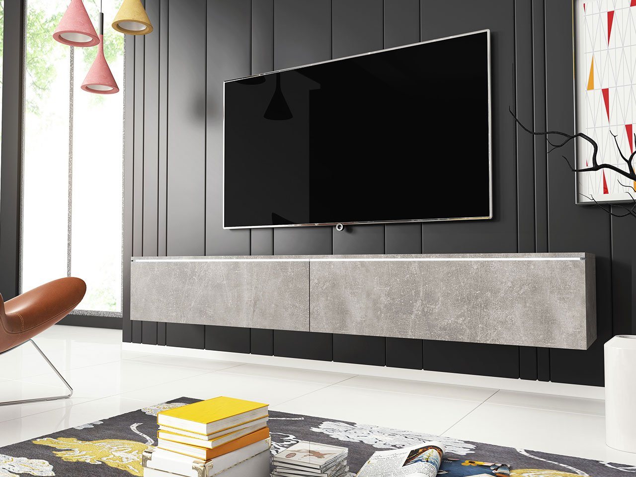 MIRJAN24 TV-Schrank D180 Stilvoll TV-Tisch, 2 Türen, Modern Wohnzimmer von MIRJAN24