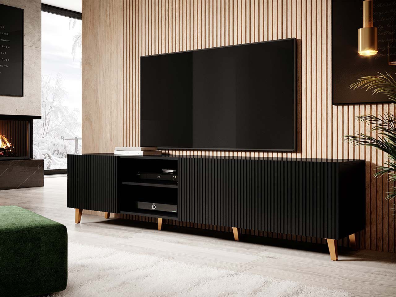 MIRJAN24 TV-Schrank Pafos 200 TV-Tisch mit 4 Türen, Modern Wohnzimmer TV-Kommode von MIRJAN24