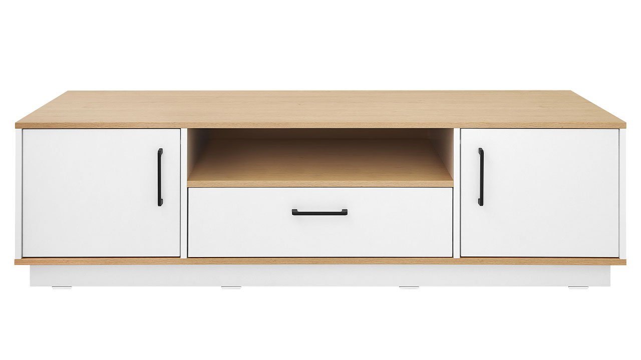 MIRJAN24 TV-Schrank Santiago SN5 (2-Drehtüren und Schublade) Mettalgriffe, 160x50x45 cm von MIRJAN24