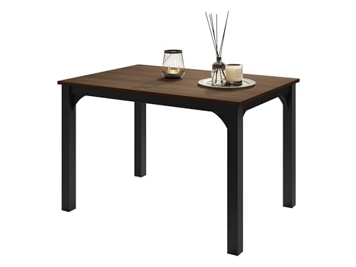 Mirjan24 Tisch für Esszimmer Fagab 120, Rechteckiger Esstisch, Ausziehbarer Tisch für Küche, L:120-158 x H:76 x B:80 cm, Küchentisch, Esszimmertisch (Schwarz/Nuss Franklin Tobacco) von Mirjan24