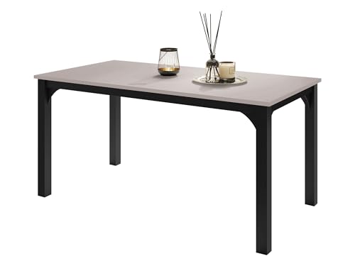 Mirjan24 Tisch für Esszimmer Fagab 160, Rechteckiger Esstisch, Ausziehbarer Tisch für Küche, L:160-198 x H:76 x B:90 cm, Küchentisch, Esszimmertisch (Schwarz/Cashmere) von Mirjan24