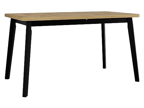 Mirjan24 Tisch für Esszimmer Harry VI, Rechteckiger Esstisch, Ausziehbarer Tisch für Küche, L:140-180 x H:75 x B:80 cm, Küchentisch, Esszimmertisch, Praktischer Ausziehtisch (Artisan Eiche/Schwarz) von Mirjan24