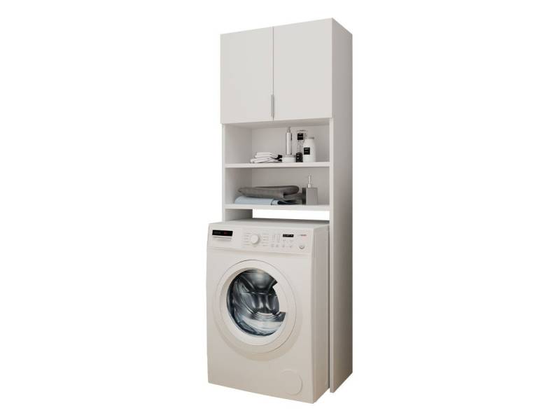 MIRJAN24 Waschmaschinenumbauschrank Bonito (mit 2 Türen) Griffe aus Aluminium, geräumigen Regalen von MIRJAN24