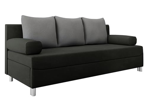 Mirjan24 Schlafsofa Dover, Sofa mit Bettkasten und Schlaffunktion, Bettsofa, Farbauswahl, Schlafcouch mit Chromfüße, Couch, Couchgarnitur (Schlafsofa ohne Polsterhocker, Manila 18 + Manila 16) von Mirjan24