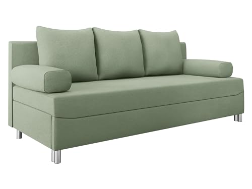 Mirjan24 Schlafsofa Dover, Sofa mit Bettkasten und Schlaffunktion, Bettsofa, Farbauswahl, Schlafcouch mit Chromfüße, Couch, Couchgarnitur (Schlafsofa ohne Polsterhocker, Uttario Ve. 2954) von Mirjan24