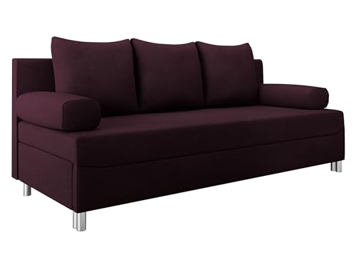 Mirjan24 Schlafsofa Dover, Sofa mit Bettkasten und Schlaffunktion, Bettsofa, Farbauswahl, Schlafcouch mit Chromfüße, Couch, Couchgarnitur (Schlafsofa ohne Polsterhocker, Uttario Ve. 2963) von Mirjan24