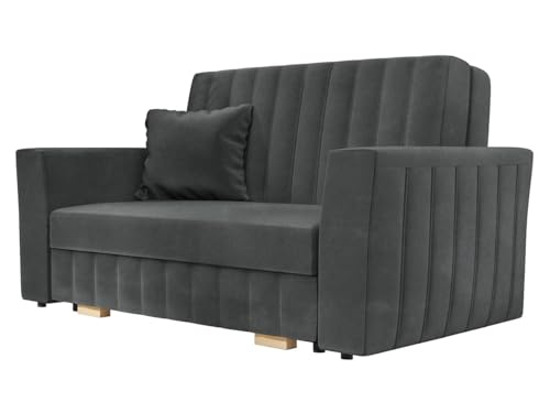 Mirjan24 Schlafsofa Viva Glam II mit Bettkasten, Rückenlehne und Seiten fest angenäht, 2 Sitzer Polstersofa, Sofa mit Schlaffunktion, Sofagarnitur inkl. Kissen, Bettsofa (Paros 6) von Mirjan24