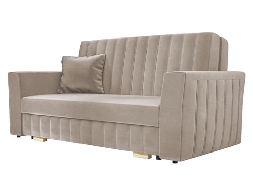 Mirjan24 Schlafsofa Viva Glam III mit Bettkasten, Rückenlehne und Seiten fest angenäht, Bettsofa, 3 Sitzer Polstersofa mit Schlaffunktion, Sofagarnitur inkl. Kissen, Sofa (Paros 2) von Mirjan24