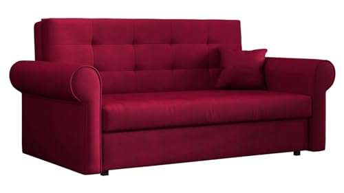 Mirjan24 Schlafsofa Viva Silver III mit Bettkasten, Bettsofa mit abgerundete Armlehnen, 3 Sitzer Polstersofa mit Schlaffunktion, Sofagarnitur inkl. Kissen, Sofa, Wohnlandschaft (Kronos 02) von Mirjan24