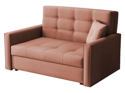 Mirjan24 Sofa Viva II Lux mit Schlaffunktion, Bettsofa, 2 Sitzer Polstersofa mit Bettkasten inkl. Kissen, Schlafsofa Sofagarnitur, Wohnlandschaft, Farbauswahl (Tatum 276) von Mirjan24