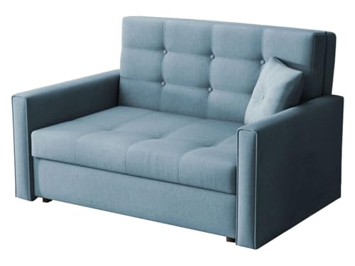 Mirjan24 Sofa Viva II Lux mit Schlaffunktion, Bettsofa, 2 Sitzer Polstersofa mit Bettkasten inkl. Kissen, Schlafsofa Sofagarnitur, Wohnlandschaft, Farbauswahl (Tatum 278) von Mirjan24