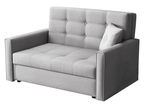 Mirjan24 Sofa Viva II Lux mit Schlaffunktion, Bettsofa, 2 Sitzer Polstersofa mit Bettkasten inkl. Kissen, Schlafsofa Sofagarnitur, Wohnlandschaft, Farbauswahl (Tatum 279) von Mirjan24