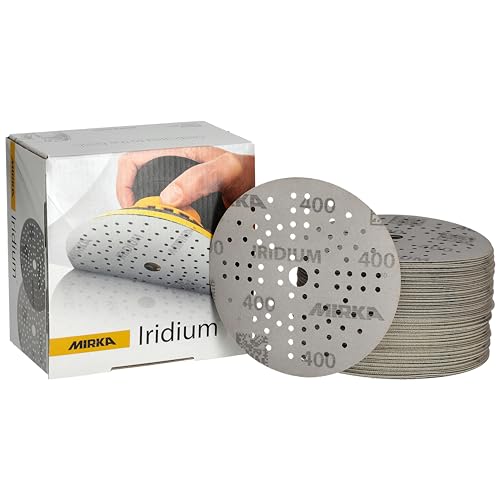 Mirka Iridium Premium-Schleifpapier Ø 125mm Klett 89-Loch, Korn 400, 100 Stk / Zum Schleifen von Lack, Spachtel, Grundierung, Holz, Stahl, Mineralwerkstoffe, Kunststoff von MIRKA