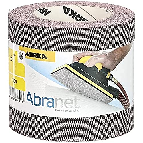 Mirka Abranet Netz-Schleifrolle 115 mm x 10 m Klett / Korn P120 / 1 Rolle / zum Schleifen von Holz, Spachtel, Lack, Kunststoff / 545BY001123R von MIRKA