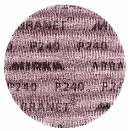 Mirka Abranet Netz-Schleifscheiben Ø 150 mm Klett / Korn P240 / 50 Stk / zum Schleifen von Holz, Spachtel, Lack, Kunststoff / 5424105025 von MIRKA