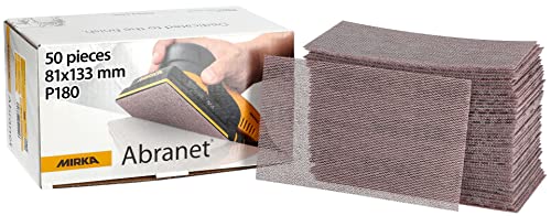 Mirka Abranet Netz-Schleifstreifen 81x133 mm Klett / Korn P180 / 50 Stk / zum Schleifen von Holz, Spachtel, Lack, Kunststoff / 5417805018 von MIRKA