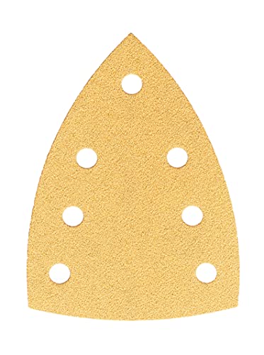 Mirka Gold Schleifdreieck Universal-Schleifpapier 100x152x152mm 7-Loch / Korn P100, 50 Stk / Zum Schleifen von Gips, Spachtel, Spanplatten, Holz, Lack von MIRKA