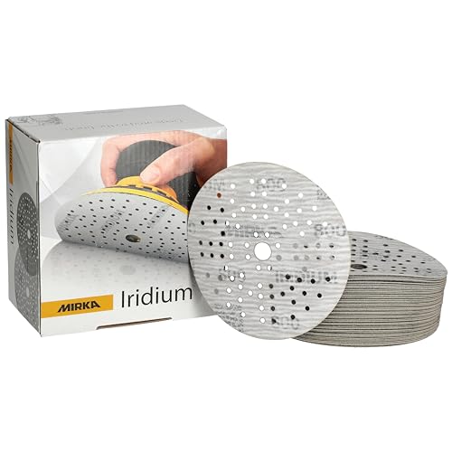 Mirka Iridium Premium-Schleifpapier Ø 125mm Klett 89-Loch, Korn 800, 100 Stk / Zum Schleifen von Lack, Spachtel, Grundierung, Holz, Stahl, Mineralwerkstoffe, Kunststoff von MIRKA