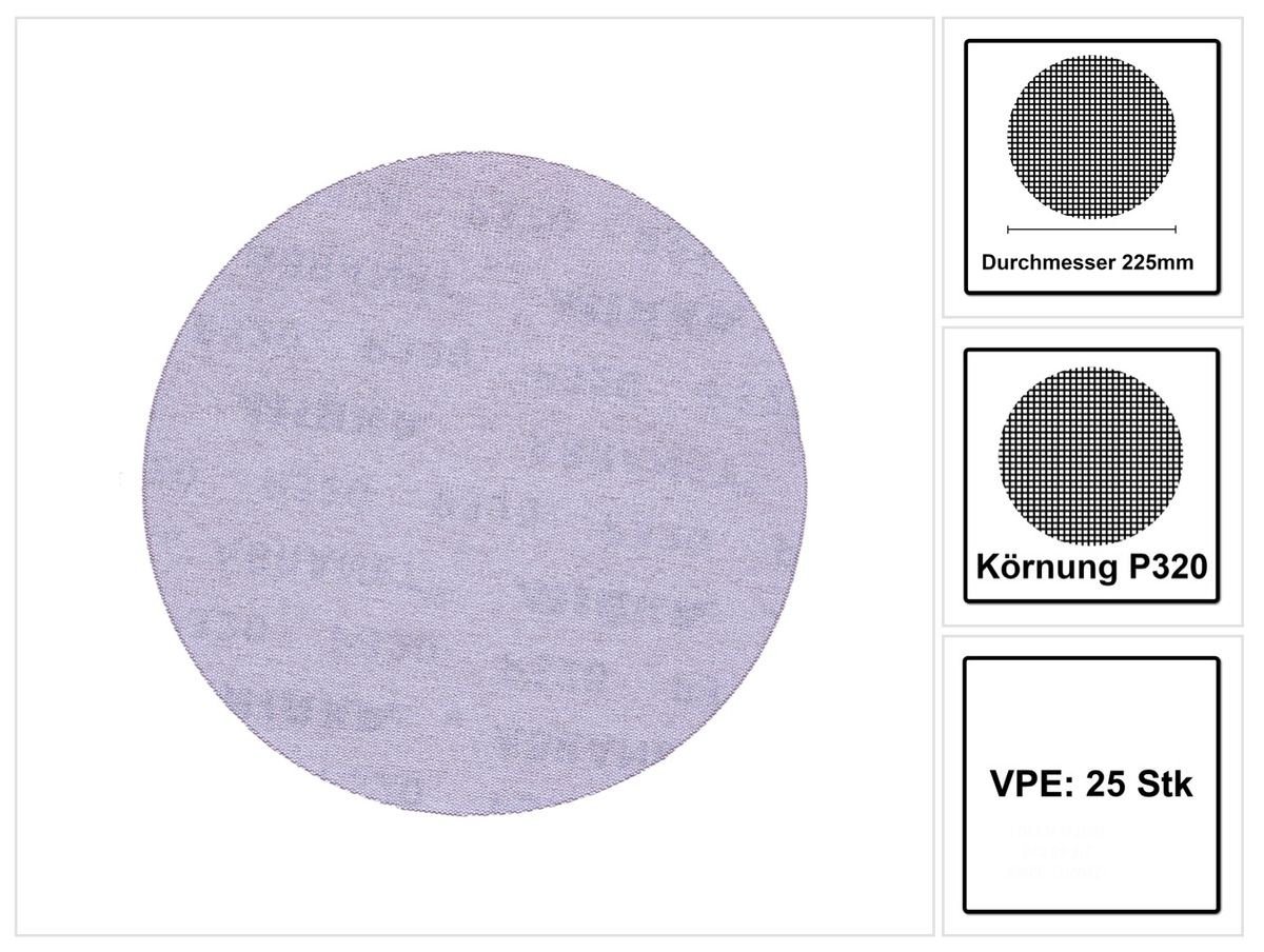 Mirka Schleifscheibe ABRANET Schleifscheiben Grip 225 mm P320 25 Stk. (5422302532) von Mirka