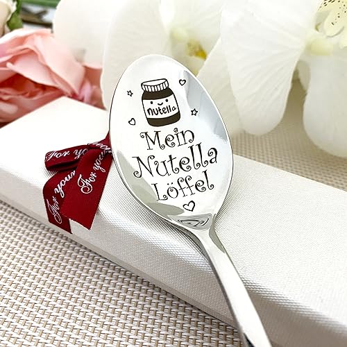 Neujahrsgeschenk Löffel für Nutella Liebhaber Personalisierter Löffel mit Namen Individueller Löffel mit beliebiger Textgravur am Griff - Geschenk für Teenager oder Kind von Miros Company