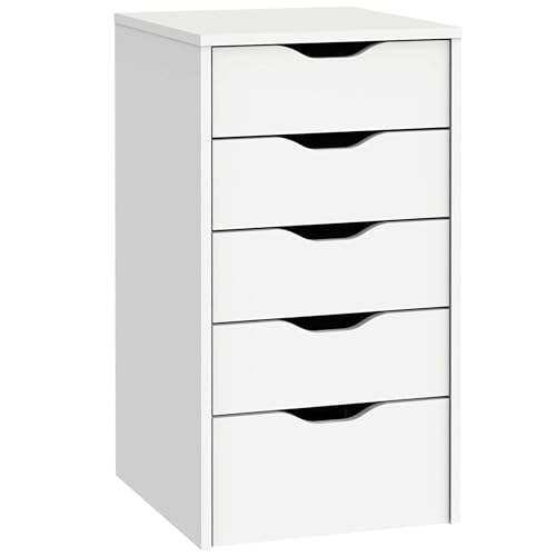 Miroytengo EKO Büro-/Bürokommode in weißer Farbe mit 5 Buck-Schubladen. Moderne stilvolle Möbel 71x40x43 cm von Miroytengo