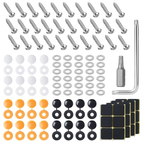 MirraSwit 90 Stück Anti Diebstahl Kennzeichen Schrauben Fitting Kit, Edelstahl Auto Nummernschild Schrauben und Kappen Set, Nummernschild Befestigungsschraube für Autos, Motorräder und LKW MirraSwit 90 Stück Anti Diebstahl Kennzeichen Schrauben Fitting Kit, Edelstahl Auto Nummernschild Schrauben und Kappen Set, Nummernschild Befestigungsschraube für Autos, Motorräder und LKW von MirraSwit