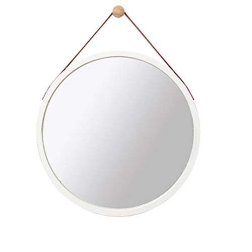 Mirror Hängender Spiegel Halber Längenspiegel HD-Schminkspiegel Badezimmerspiegel Durchmesser 38 cm Weiß/Natur/Schwarz Waschspiegel von Mirror