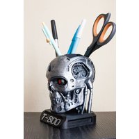 Terminator Schädel T800 Roboter Stifthalter Statue Büste Skulptur Popkultur 3D Gedruckt Handbemalt Geek Geschenk Für Ihn von Mirror3dArt