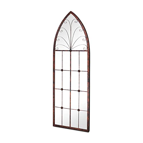 MirrorOutlet Großer rustikaler Spiegel aus Metall, gewölbt, für den Garten, Außenbereich, Bronze, 120 x 40 cm, Braun MirrorOutlet Großer rustikaler Spiegel aus Metall, gewölbt, für den Garten, Außenbereich, Bronze, 120 x 40 cm, Braun von MirrorOutlet