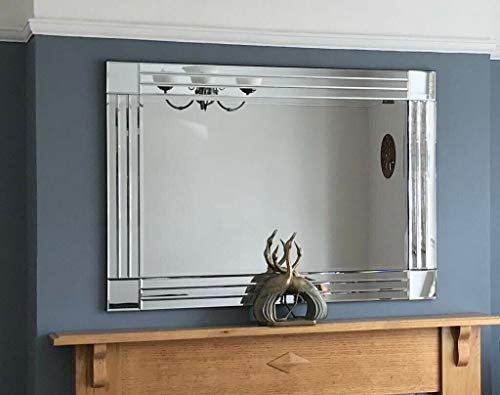 MirrorOutlet Modernes Design Silber abgeschrägten Edge Venezianischer Wandspiegel 2 FT4 X 3 FT4 (70 cm x 100 cm) von MirrorOutlet