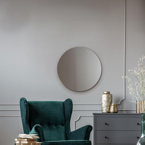 MirrorOutlet Runder rahmenloser abgeschrägter Wandspiegel: 60 cm – eleganter Wandspiegel zur Wandmontage von MirrorOutlet