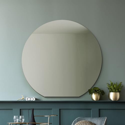 MirrorOutlet The Circulus Wandspiegel, rahmenlos, flacher Boden, 95 x 90 cm, versilbertes Spiegelglas mit schwarzer Rückseite. MirrorOutlet The Circulus Wandspiegel, rahmenlos, flacher Boden, 95 x 90 cm, versilbertes Spiegelglas mit schwarzer Rückseite. von MirrorOutlet