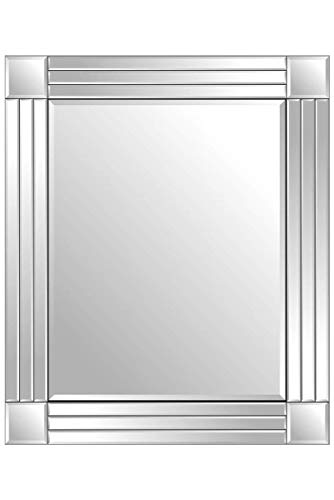 MirrorOutlet Venezianischer Wandspiegel, dreifach abgeschrägt, 68 x 58 cm, silberfarben von MirrorOutlet