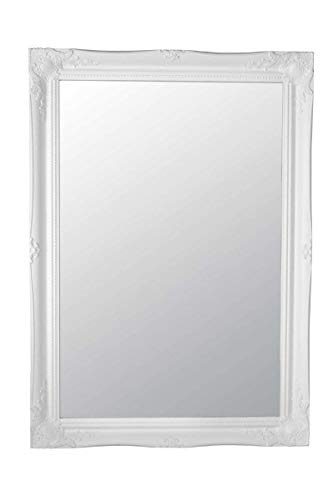 MirrorOutlet Weiß Antik Stil Shabby Chic rechteckiger Wandspiegel Spiegel mit Pilkington-Glas von Premium Qualität Größe: 76,2 x 106,7 cm (77 x 107 cm) von FRAMES BY POST