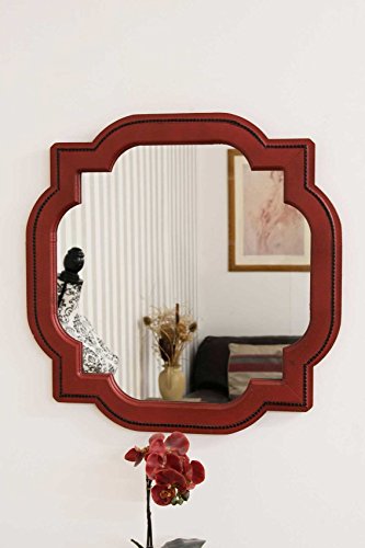 Wandspiegel, Vintage-Stil, groß, 69 x 70 cm, Rot von MirrorOutlet