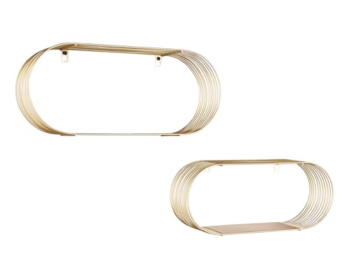 Mirrors and More Wandregal 2er Set Joyce aus Metall in Gold, Breite 43 und 38cm von Mirrors and More