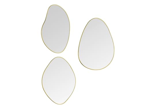 Mirrors and More Wandspiegel 3er Set mit Metallrahmen in Gold von Mirrors and More
