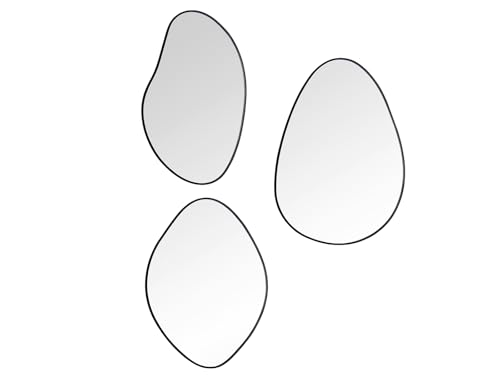 Mirrors and More Wandspiegel 3er Set mit Metallrahmen in Schwarz von Mirrors and More