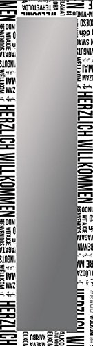 Mirrotech Emma Siebdruckspiegel, Glas, Schwarz/weiß, 140 x 35 x 0.03 cm von Mirrotech