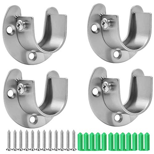 4 Stück Stangen Flansch Set Kleiderstangen Halterung Stangenhalterung Edelstahl Stangen Flansch Set für Schrankrohr-Stange Kleiderstange Duschvorhangstange mit Schraube Expansionsrohr 32mm von Mirrwin