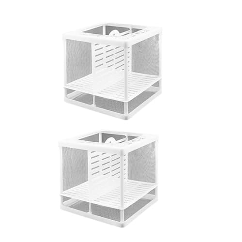 2 Stück atmungsaktive Aquarien Zuchtbox mit Saugnapf-Designs für Fischisolierung und sicheres Laichen von Babys mit Saugnapf von Mirweon