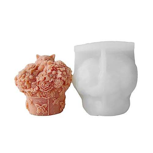 Blumenkorb-Silikonfiguren-Formen, exquisite Harzformen für Schreibtische, Schränke, Regale oder Inneneinrichtungen, Betongussform von Mirweon