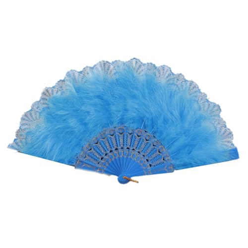 Mirweon Damen Federfächer 1920er Vintage Stile Flapper Handheld Faltbare Spitze Fan Hand Für Hochzeiten Und Motto-Partys Tanzauftritte von Mirweon